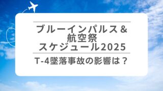 【ブルーインパルス＆航空祭スケジュール2025】　T4墜落事故の影響は？